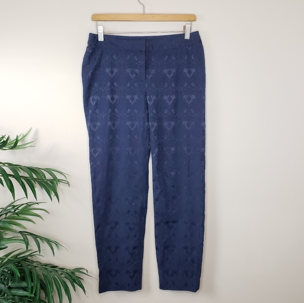 Ellen Tracy | Navy Lace Textured Pants Size 2